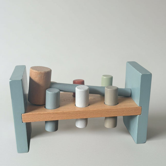Houten hamerbank blauw Little Dutch