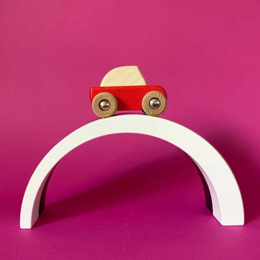 Houten terugtrekauto