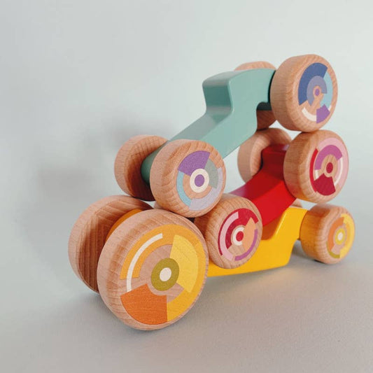 3ple Auto - houten stapelauto's