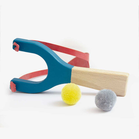 Catapult met 2 pompomballetjes